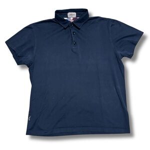 ARMANI Collezioni - Men’s Pique Short Sleeve Polo, Navy Blue, Medium